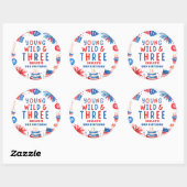 Jong Wild en Drie 4 juli 3e verjaardag Ronde Sticker (Vel)