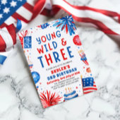 Jong Wild en Drie 4th Juli 3rd Verjaardagsfeest Kaart