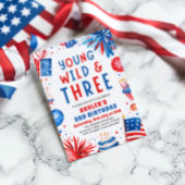 Jong Wild en Drie 4th Juli 3rd Verjaardagsfeest Kaart