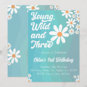 Jong Wild en Drie Blauwe Uitnodiging (Voorkant / Achterkant)