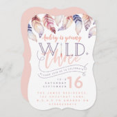 Jong, wild en drie derde verjaardagsuitnodiging. kaart (Voorkant / Achterkant)