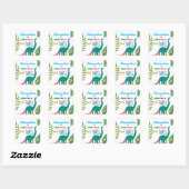 Jong Wild en Drie Dinosaur 3e Verjaardag Vierkante Sticker (Vel)