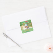 Jong Wild en Drie Foto 3e Verjaardag Vierkante Sticker (Envelop)