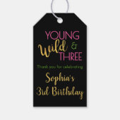 Jong Wild en Drie Gift Labels 3e Verjaardag Cadeaulabel (Voorkant)