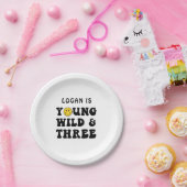Jong Wild en Drie Jongen 3e Verjaardagsfeestje Papieren Bordje (Feest)