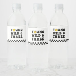 Jong Wild en Drie Jongen 3e Verjaardagsfeestje Waterfles Etiket
