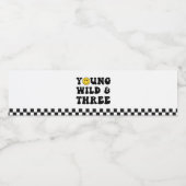 Jong Wild en Drie Jongen 3e Verjaardagsfeestje Waterfles Etiket (Enkel label)