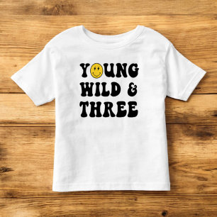 Jong Wild en Drie Jongen 3e Verjaardagsshirt Kinder Shirts