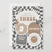 Jong, wild en drie | Jongens 3e Retro Verjaardag Kaart (Voorkant)