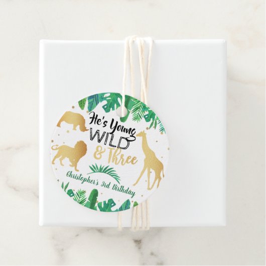 Jong Wild en Drie jongens Derde verjaardag Bedankjes Labels (In situ)