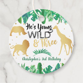 Jong Wild en Drie jongens Derde verjaardag Bedankjes Labels