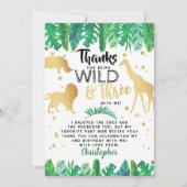 Jong Wild en Drie jongens Derde verjaardag Bedankkaart (Voorkant)