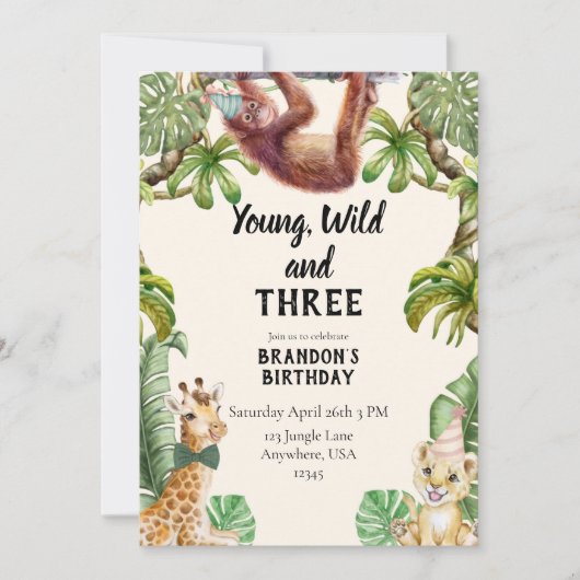 Jong, wild en drie kaart (Voorkant)