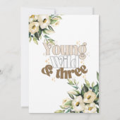 Jong wild en drie kind verjaardagsfeestje kaart (Achterkant)