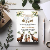 Jong wild en drie kind verjaardagsfeestje kaart