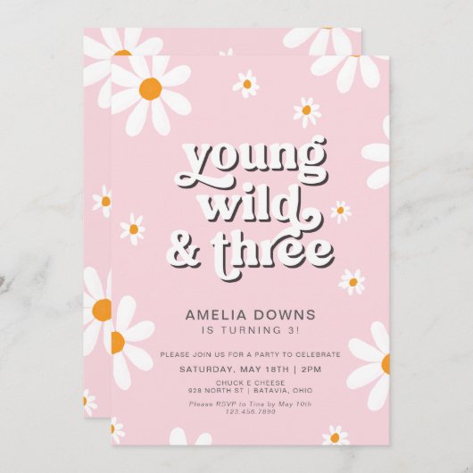 jong wild en drie kinderen verjaardagsfeestje kaart (Voorkant / Achterkant)