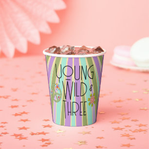 Jong, wild en drie Kind's Verjaardagsbeker Coo Papieren Bekers