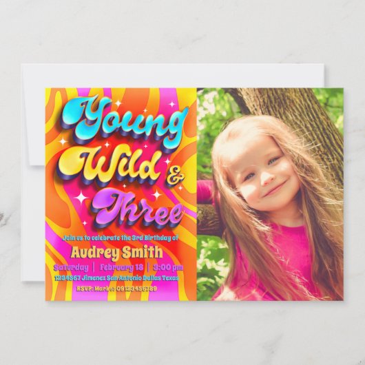 Jong, Wild en Drie met Foto Kaart (Voorkant)