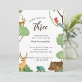 Jong, Wild en Drie Oerwouden Safari Verjaardag Kaart (Staand voorkant)