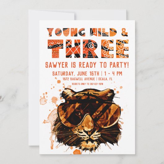 Jong, Wild en Drie | Punk tijger Kaart (Voorkant)