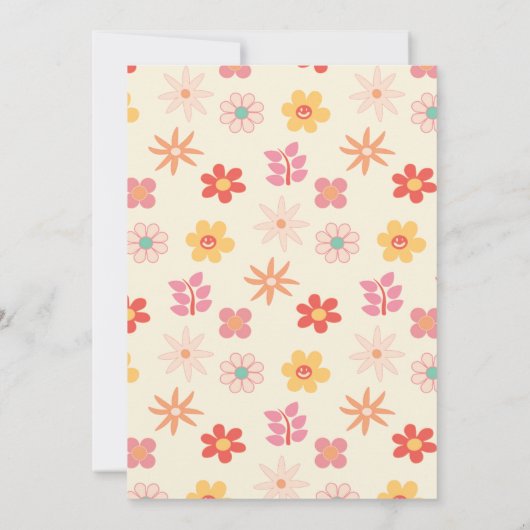 Jong wild en drie retro groovy 3e verjaardag kaart (Achterkant)