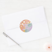 Jong Wild en Drie Retro Regenboog Ronde Sticker (Envelop)