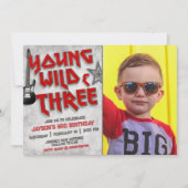 Jong Wild en Drie Rock Met Foto Uitnodiging (Voorkant)