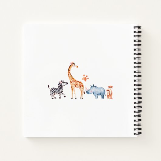 Jong, wild en drie Safari 3e verjaardagsgast Notitieboek (Achterkant)