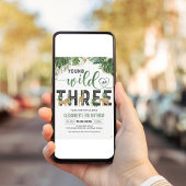 Jong Wild en Drie Safari Dieren 3e Verjaardag Kaart