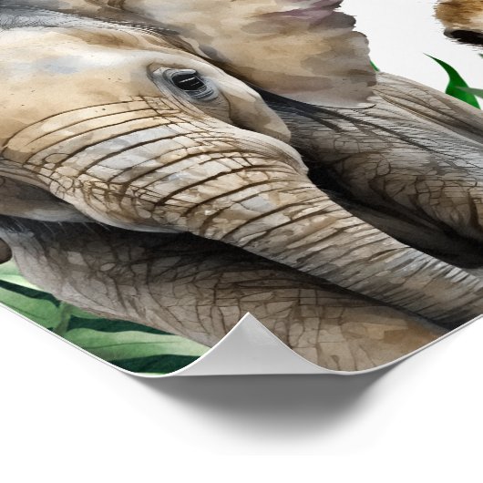 Jong Wild en Drie Safari Verjaardagsfeest Poster (Hoek)