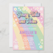 Jong wild en drie verjaardag uitnodiging (Voorkant)