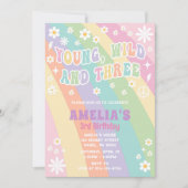 Jong wild en drie verjaardag uitnodiging (Voorkant)