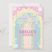 Jong wild en drie verjaardag uitnodiging (Voorkant)