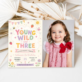 Jong Wild en Drie Verjaardagsfoto Kaart