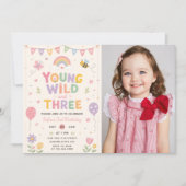 Jong Wild en Drie Verjaardagsfoto Kaart (Voorkant)