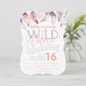 Jong, wild en drie verjaardagsuitnodiging. kaart (Staand voorkant)