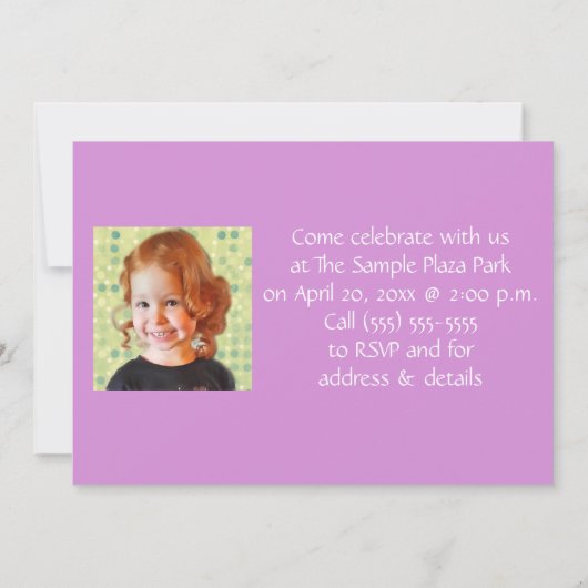 Jong, wild en drie, verjaardagsuitnodiging kaart (Achterkant)