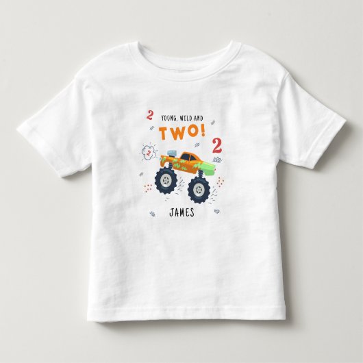 Jong, Wild En Twee 2e Verjaardag Kinderen Monster  Kinder Shirts (Voorkant)