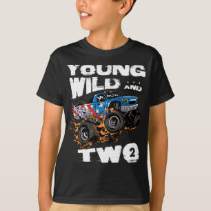 Jong, wild en twee - 2e verjaardag Monster Truck P T-shirt