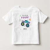 Jong wild en vier 4e Verjaardag Kinder Monster Aut Kinder Shirts (Voorkant)