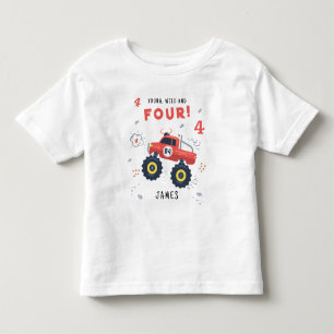 Jong Wild En Vier 4e Verjaardag Kinderen Monster A Kinder Shirts