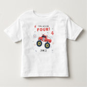 Jong, wild en vier 4e verjaardag kinderen monster  kinder shirts (Voorkant)