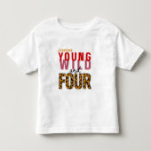 Jong, Wild en Vier Luipaardprint Verjaardag Kinder Shirts (Voorkant)