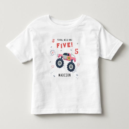 Jong Wild En Vijf 5e Verjaardag Kinderen Monster A Kinder Shirts (Voorkant)