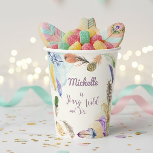 Jong Wild en ... Waterverf Boho Veren  Papieren Bekers