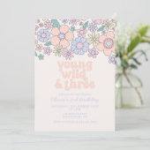 Jong Wild Three Retro Bloem 3e verjaardag Kaart (Staand voorkant)