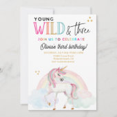 Jong Wild & Three Unicorn verjaardagsuitnodiging Kaart (Voorkant)