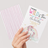 Jong Wild & Three Unicorn verjaardagsuitnodiging Kaart