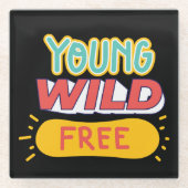 Jong, wild, vrij glazen onderzetter (Voorkant)