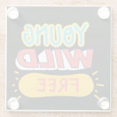 Jong, wild, vrij glazen onderzetter (Achterkant)